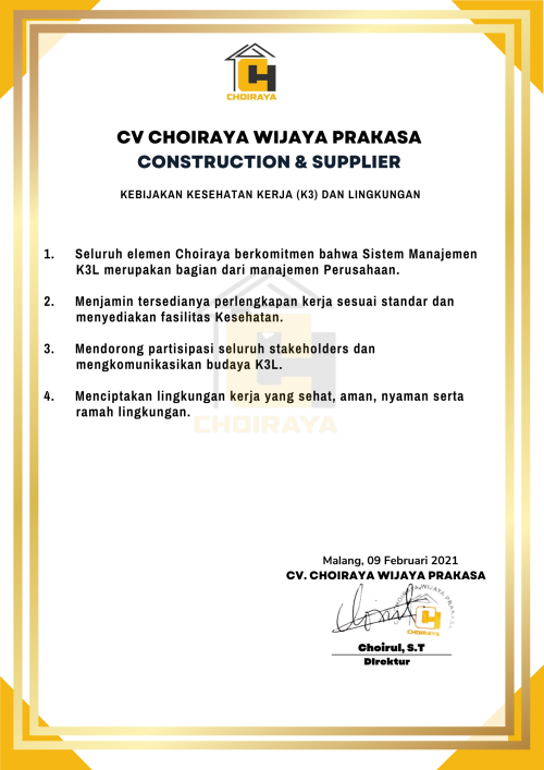 Kebijakan K3.
