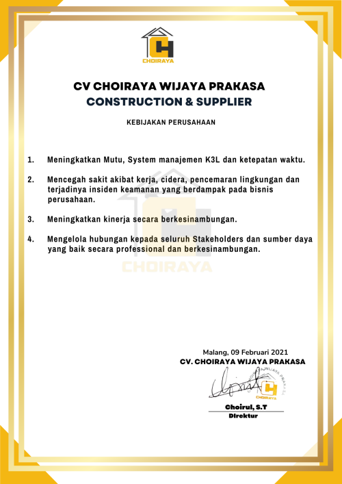 Kebijakan Perusahaan.